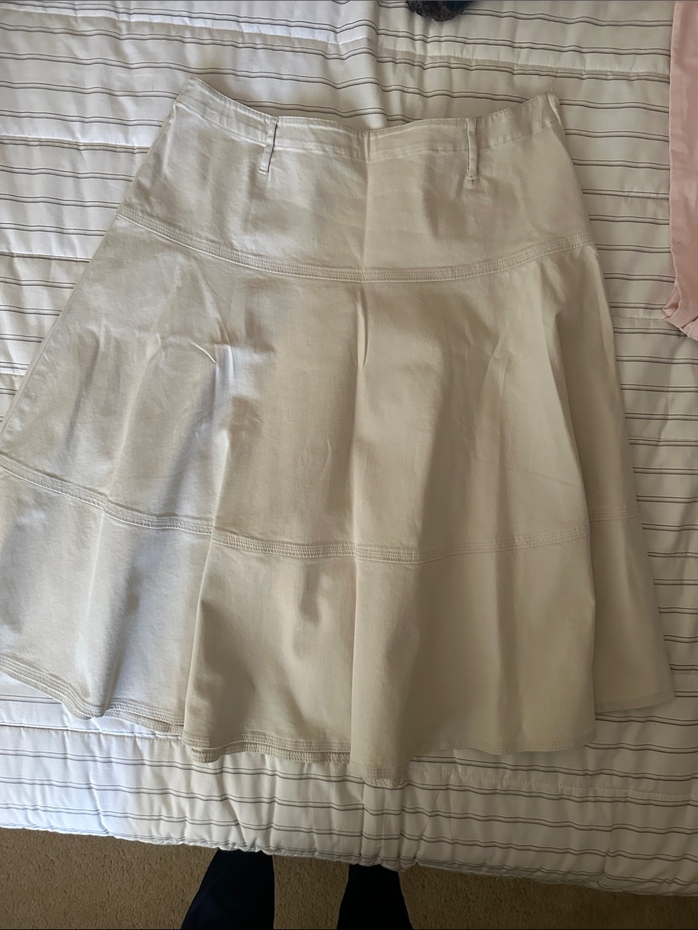 Talbots Cream A-Line Panel Skirt